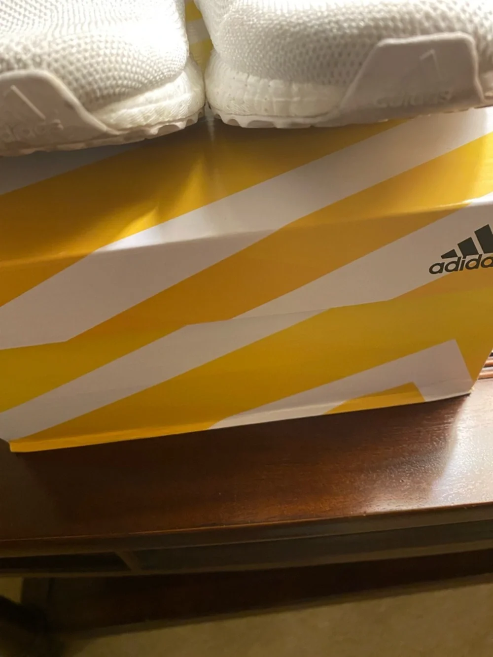 adidas White Slip-On Knit Ribbed Sneakers. Ultra Boost - Picture 2 of 11